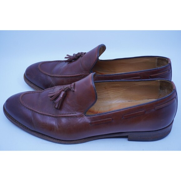 Beckett Simonon Bernard Tassel Loafers Brown Leather Handmade US Sz 11.5 - Picture 3 of 9